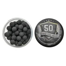 Boîte de 100 Billes caoutchouc métal calibre .50 Rubber Steel