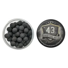 100 Billes caoutchouc métal calibre .43 Rubber Steel
