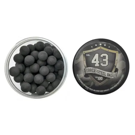 100 Billes caoutchouc métal calibre .43 Rubber Steel