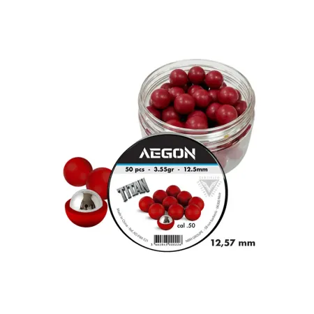 Boîte de 50 billes Aegon Titan .50 noyau acier
