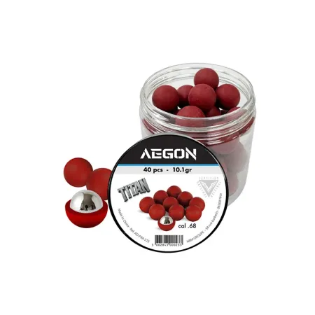 Billes Aegon Titan calibre .68 avec noyau acier – 40 unités