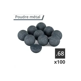 Boîte de 100 billes caoutchouc métal calibre .68 Rubber Steel