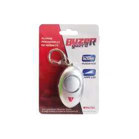 Alarme porte-clés VPROTEC chromée avec LED 120 dB