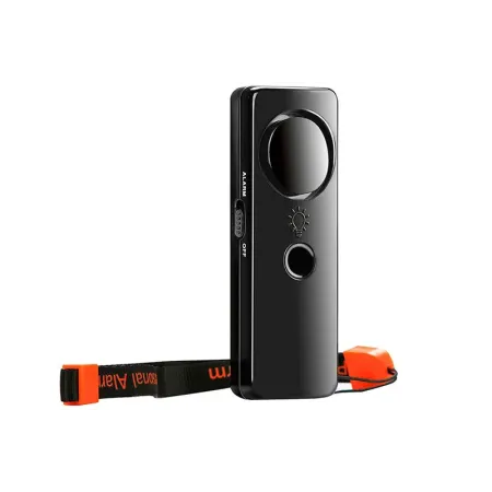 Alarme de sécurité personnelle noire avec lumière LED Camrom