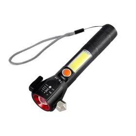 Lampe de poche rechargeable LED T6-38 avec brise vitre intégré 300 Lumens